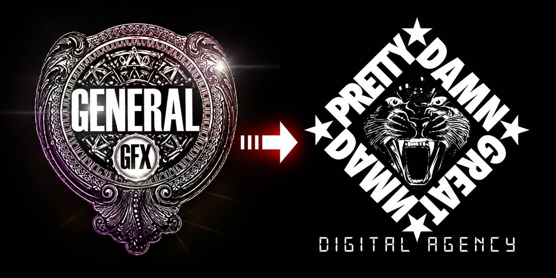 Brand transition from GeneralGFX to PrettyDamnGreat